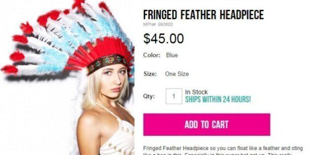 Screenshot of the product page featuring a Native American headdress